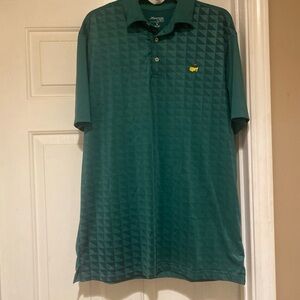 Masters Tech Green Polyester/Spandex Polo Golf Shirt Men’s Size Medium
